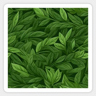 Green Leaves Pattern 8 Sticker